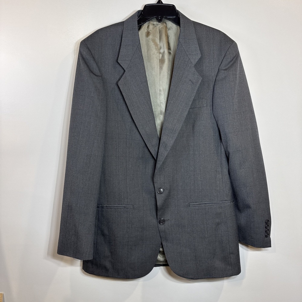 VTG Fabrizio Cellini‎ 100% Polyester Blend Gray Two Button Blazer Men's 42L